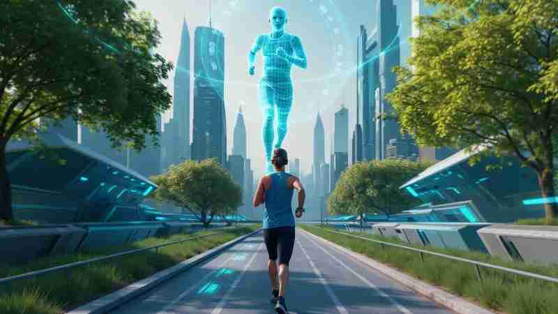 Discover how 2025 is set to revolutionize health and wellness! From AI-driven fitness tools and wearable health tech to red light therapy and the rise of alcohol-free lifestyles, learn how to stay ahe - Digital concept art for illustrative purpose, tags: für - Monok